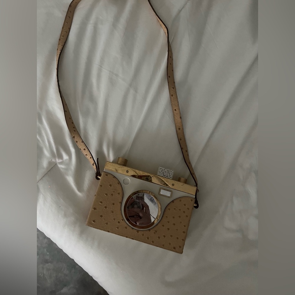 Charlotte Olympia Beige Novelty Camera Crossbody Bag